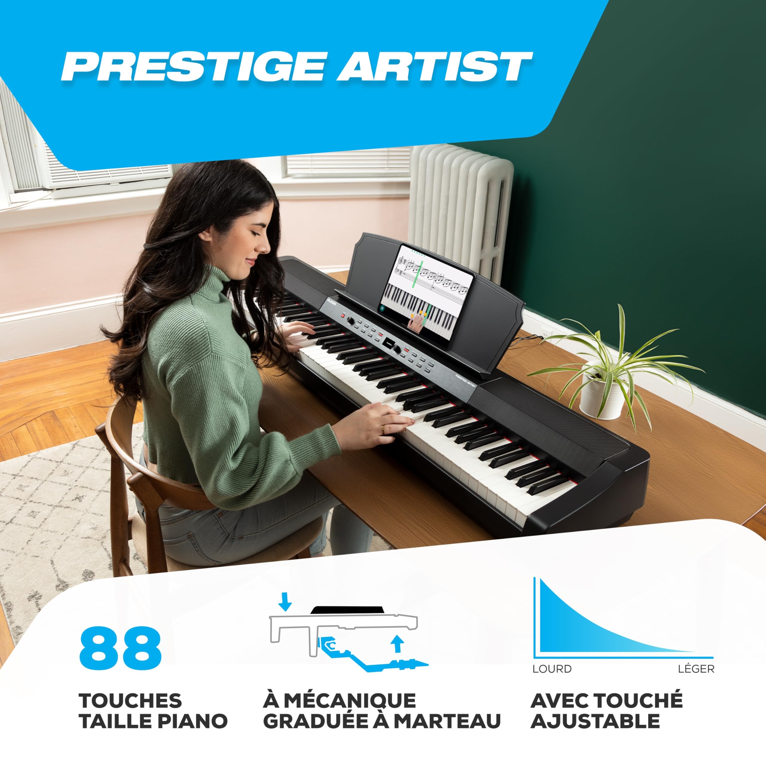 alesis-prestige-artist-piano-num-rique-88-touches-marteaux-30-sons image 2