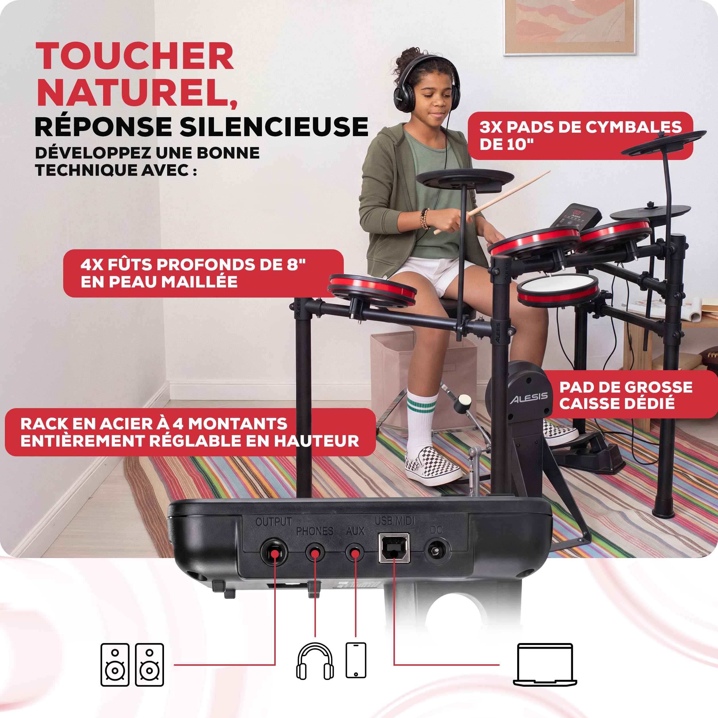 alesis-turbo-pro-batterie-lectronique-compl-te-8-pi-ces-peaux-maill-es image 4