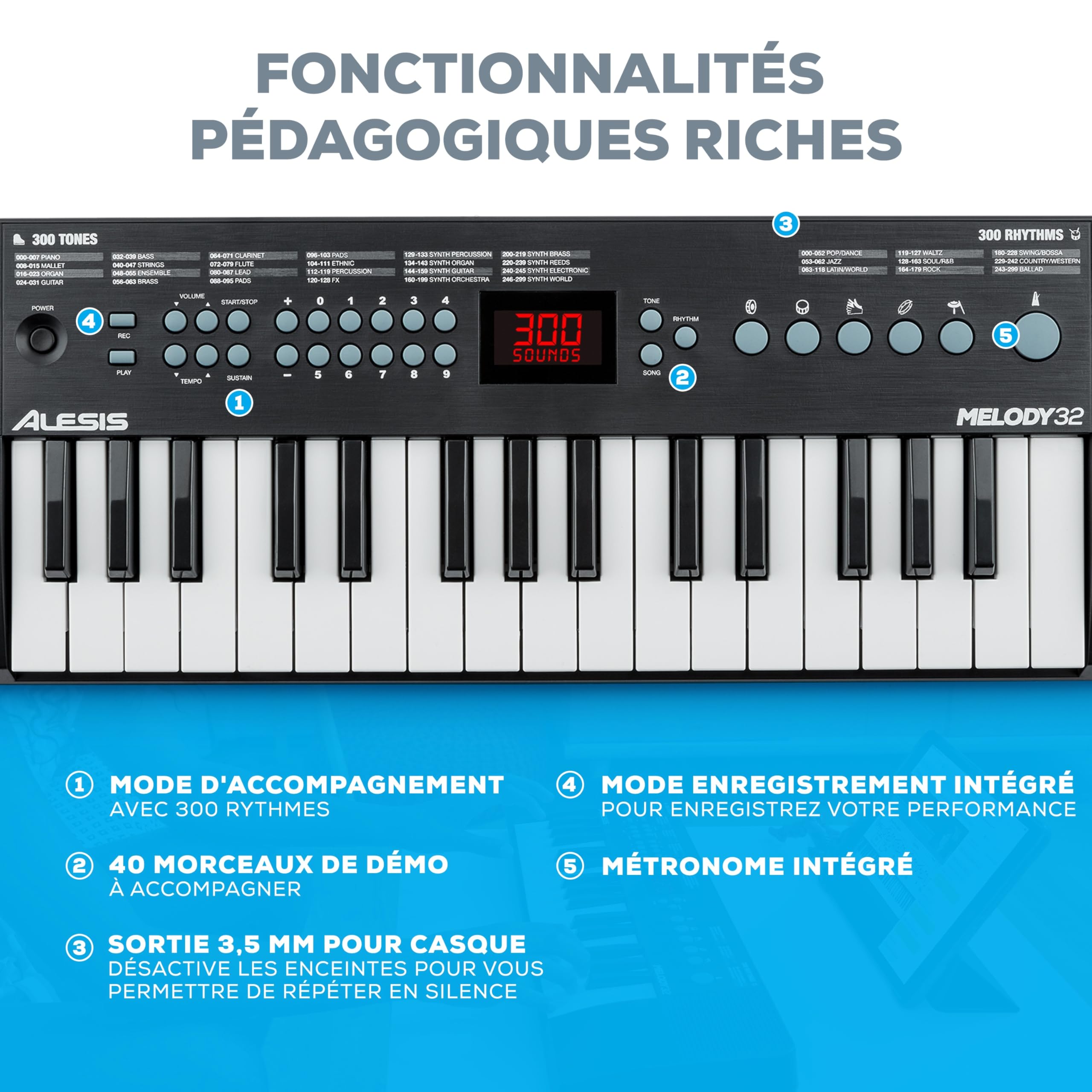 alesis-melody-32-piano-portable-32-touches-sans-accessoires image 4