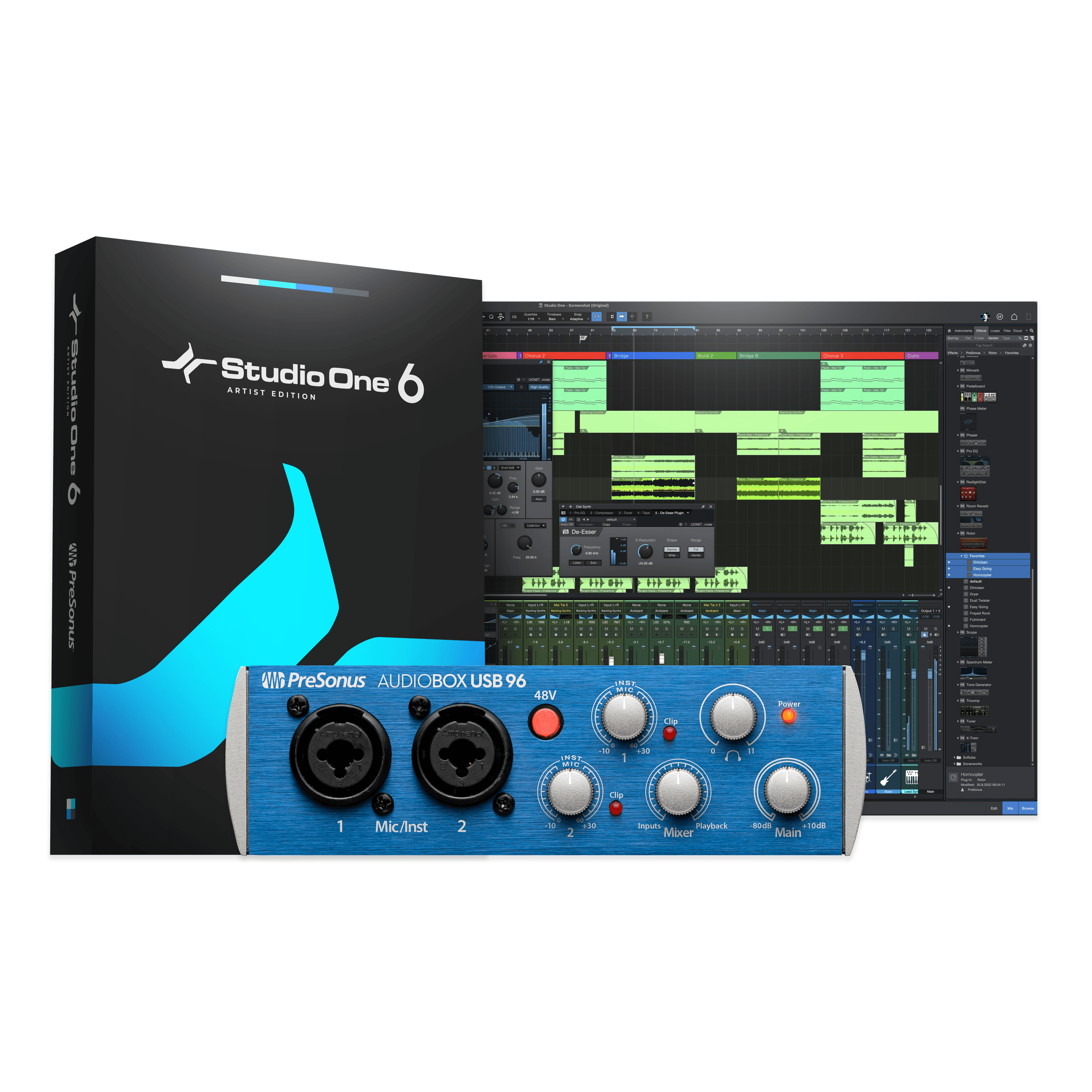 presonus-audiobox-usb-96-blue-interface-audio-2-entr-es image 2