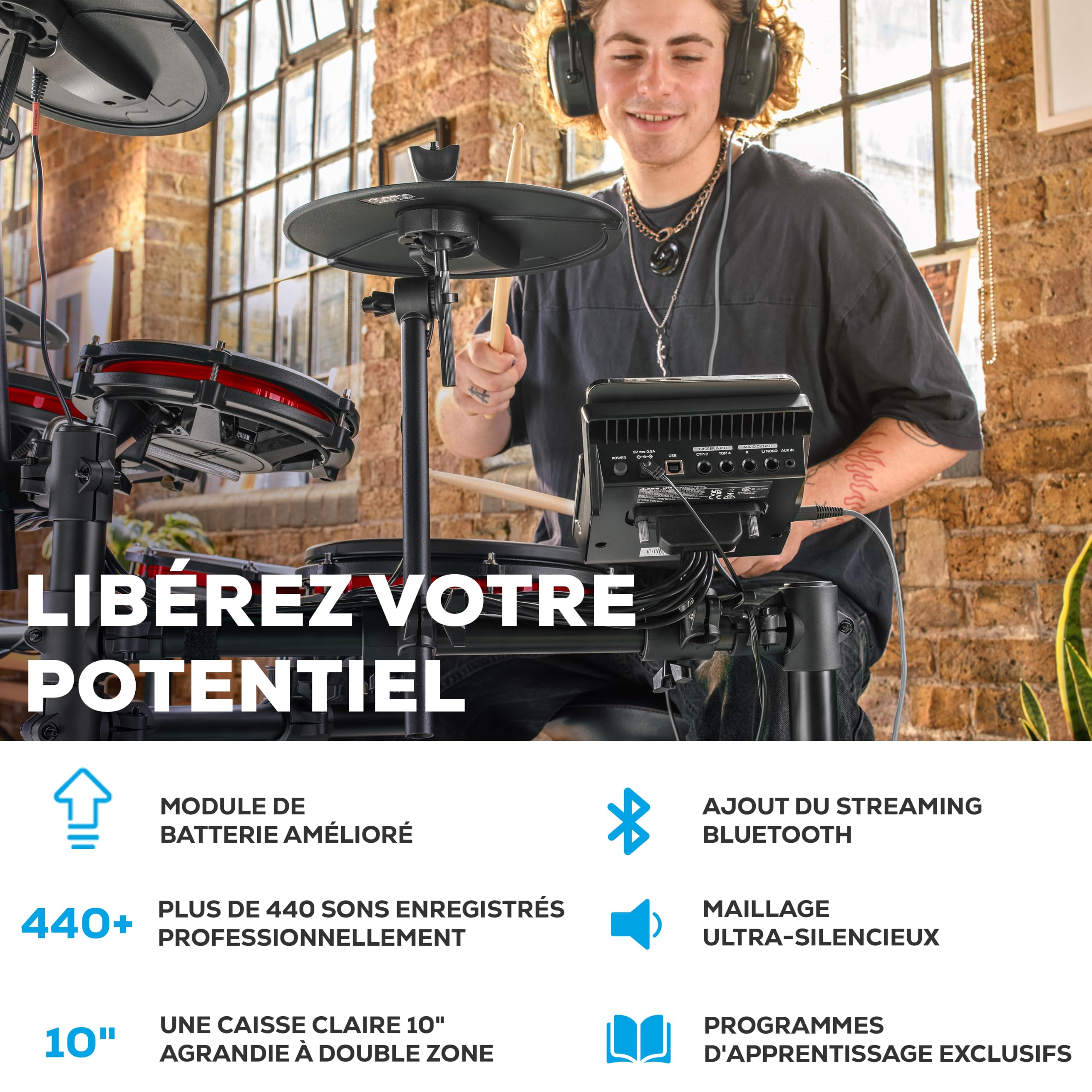 alesis-nitro-max-batterie-lectronique-mesh-bluetooth-440-sons image 2