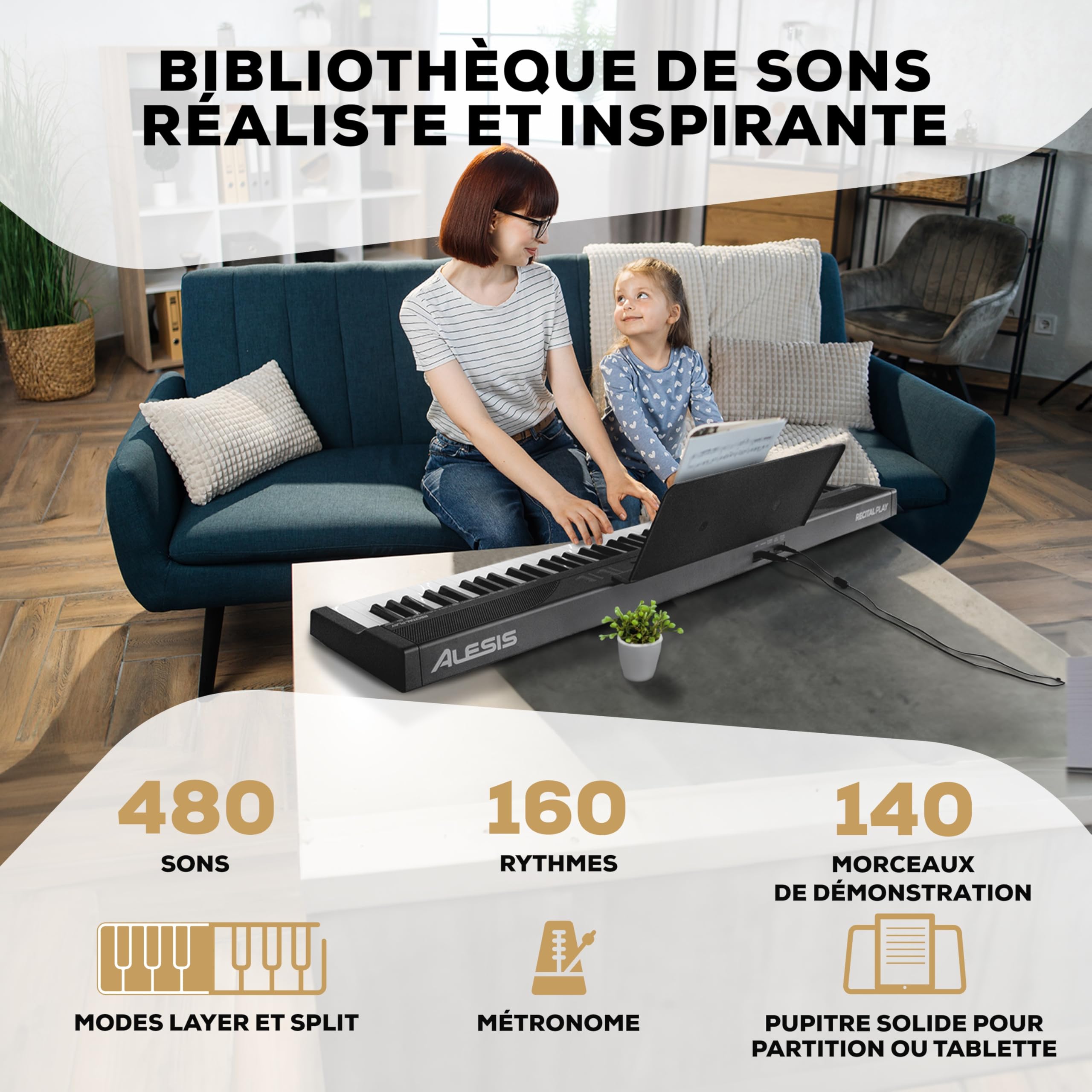 alesis-recital-play-piano-num-rique-88-touches-sans-accessoires image 4