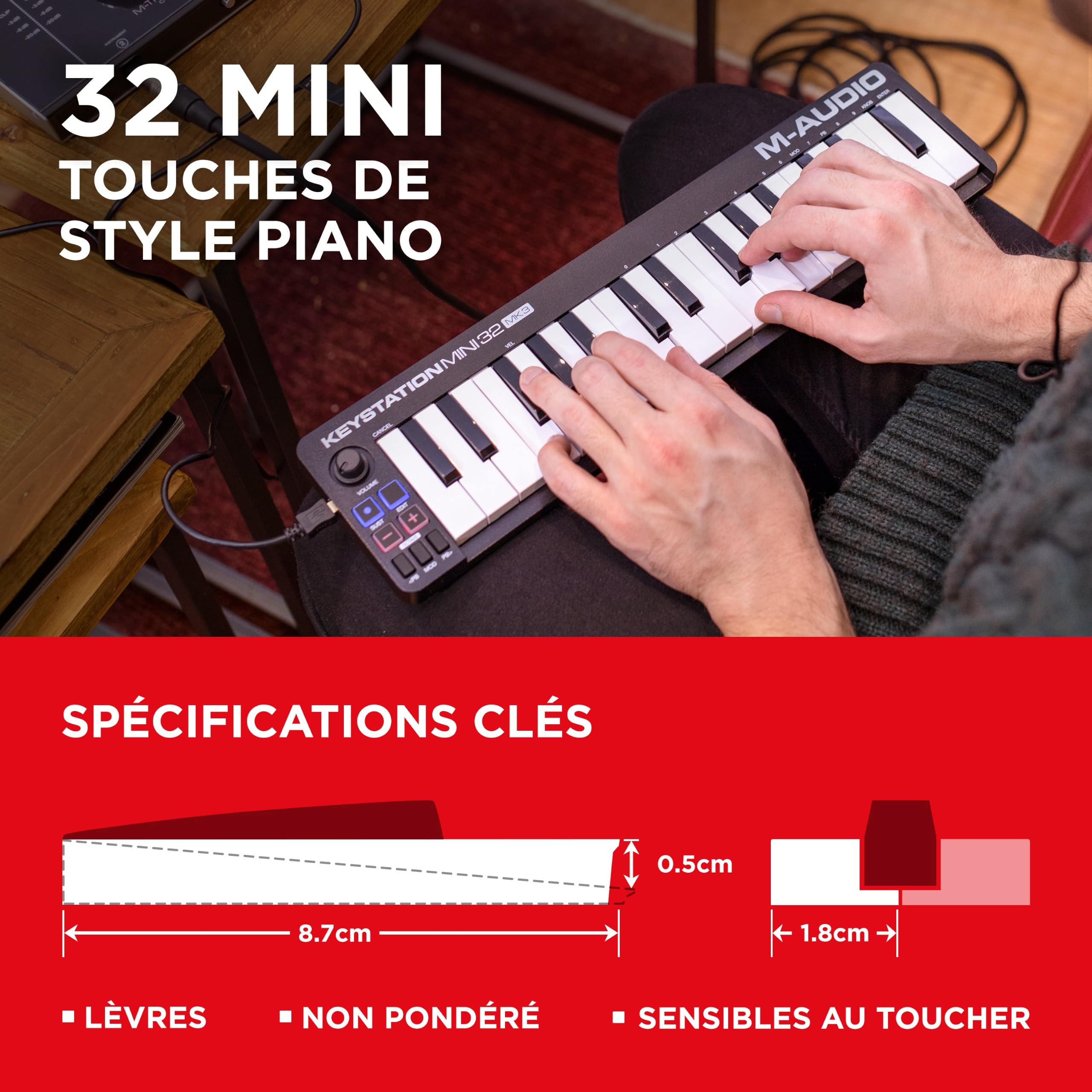m-audio-keystation-mini-32-mk3-clavier-midi-32-touches image 2